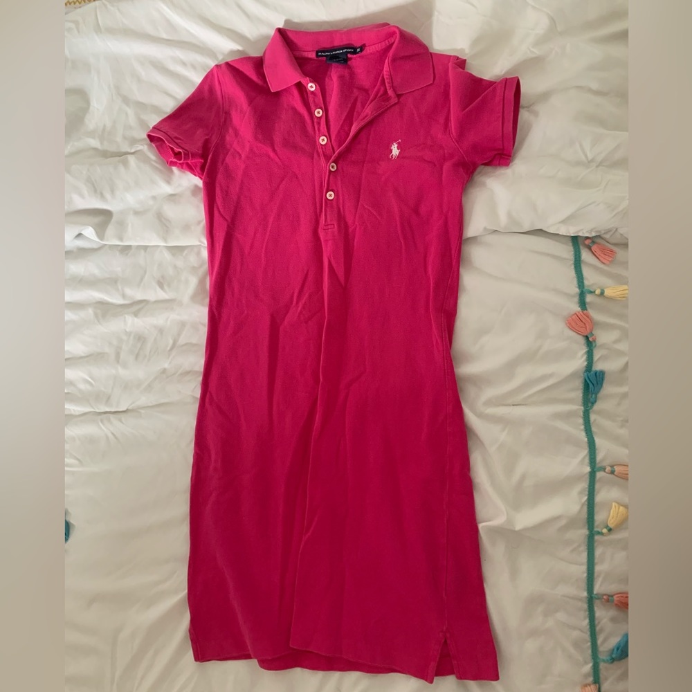 Ralph Lauren sport polo dress pink size xs